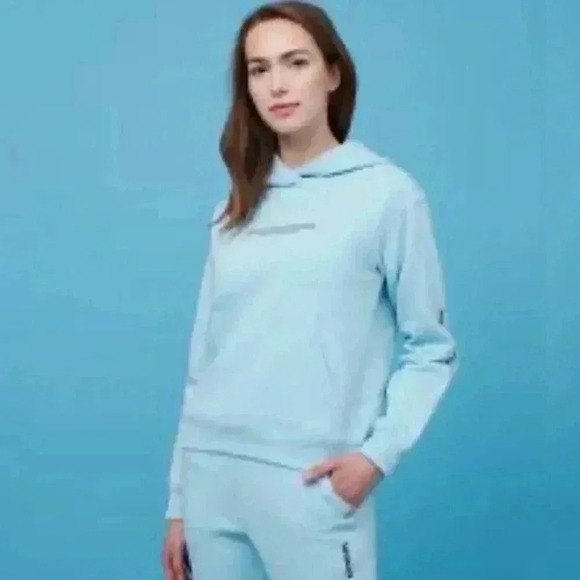 Tentree x sapsucker baby blue long sleeve casual athlete organic cotton hoodie M - Picture 1 of 8